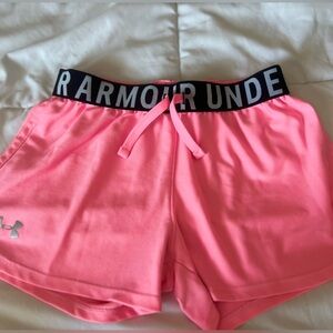 Under Armour, Girls Athletic Shorts, Hot Pink.